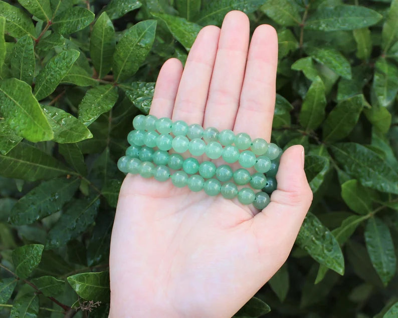Green Aventurine Bracelet: 8 mm Round Crystals Stones Crystal Shop
