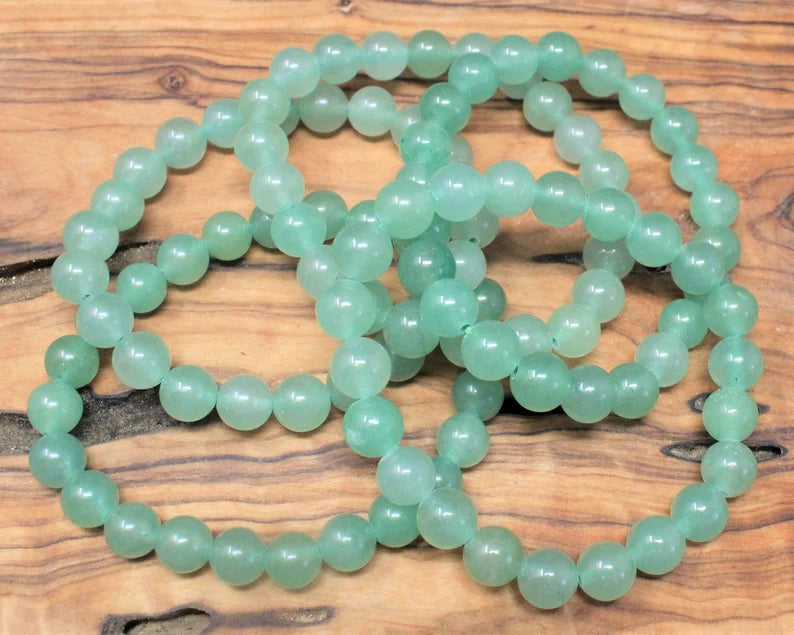 Green Aventurine Bracelet: 8 mm Round Crystals Stones Crystal Shop