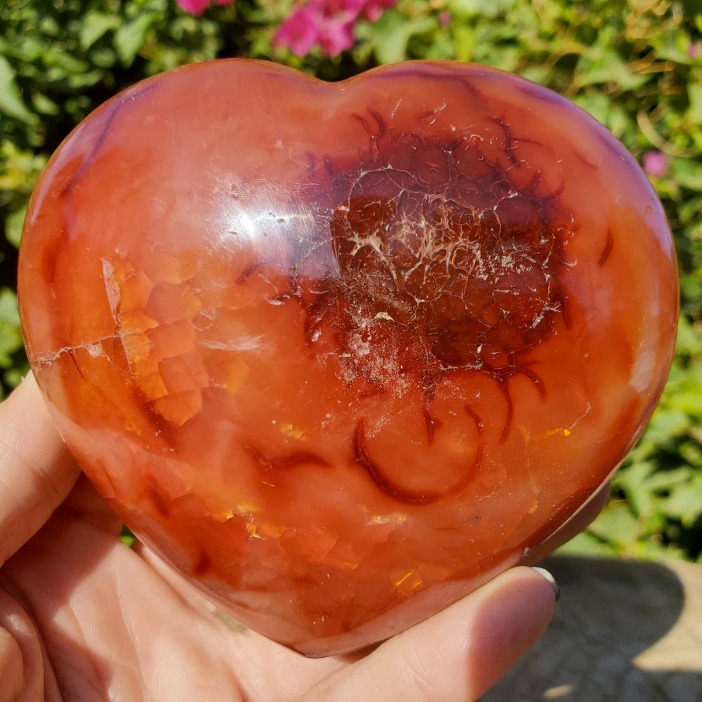 Large Carnelian Heart Stones Crystal Shop