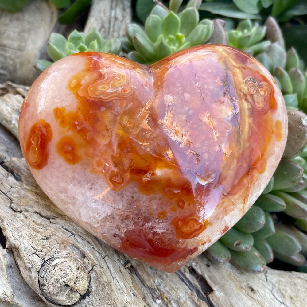 Large Carnelian Heart Stones Crystal Shop