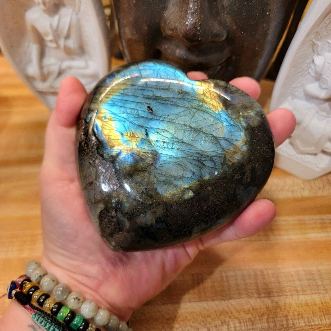 Large Labradorite Heart Stones Crystal Shop