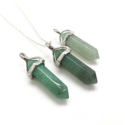 Natural Green Aventurine Pendant Point Necklace Stones Crystal Shop