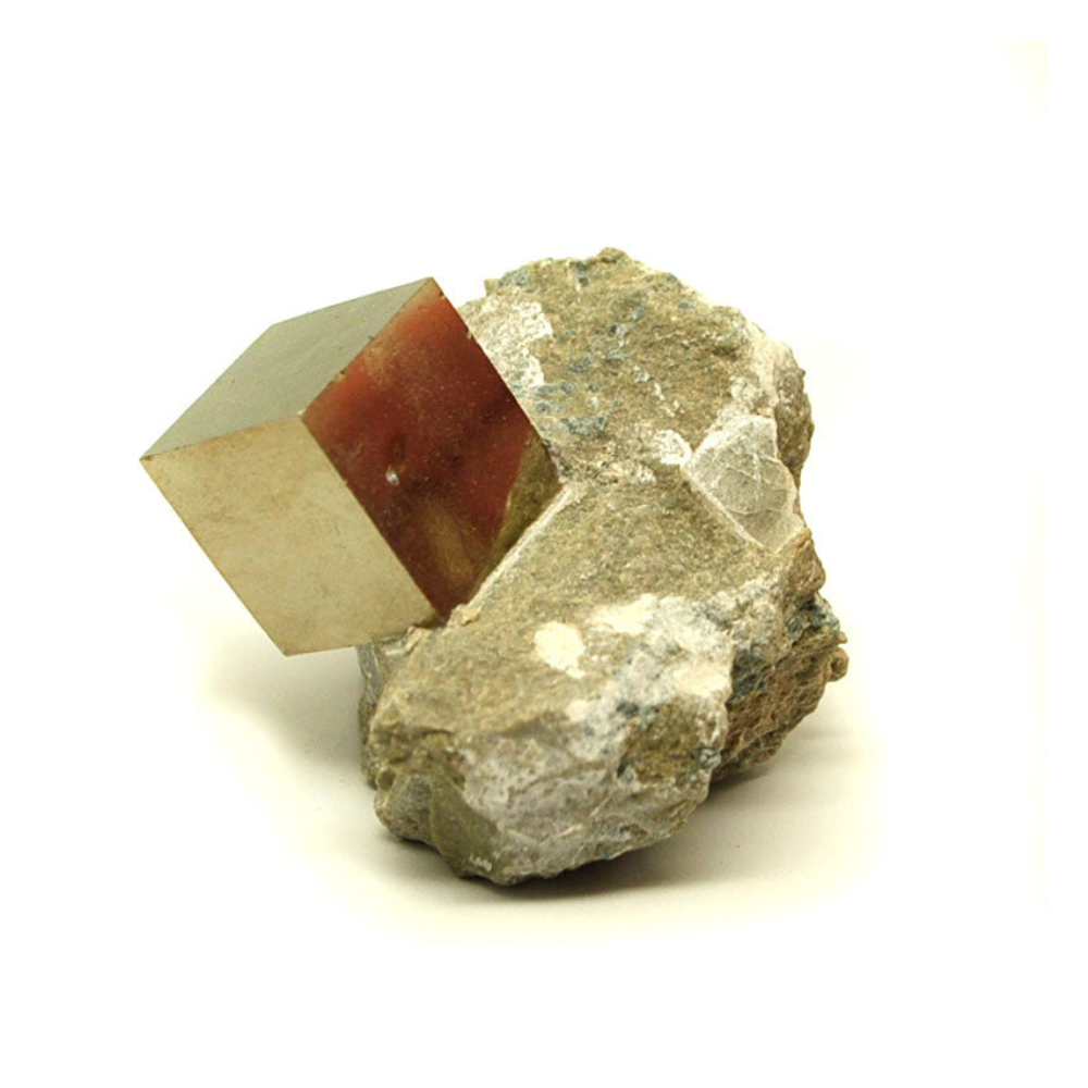 Natural Pyrite Crystal Cube on Matrix Stones Crystal Shop