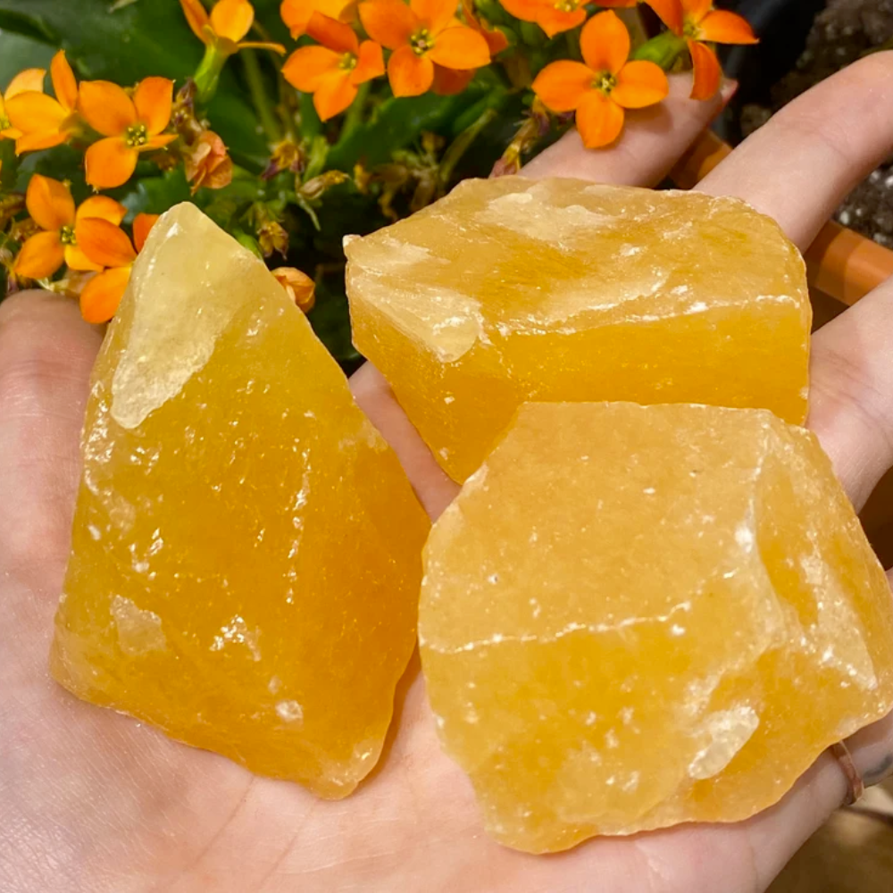 One Natural Orange Calcite Chunk Stones Crystal Shop