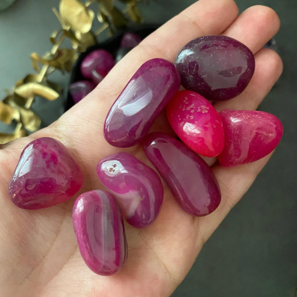 Pink Agate Stones ( Draft for Bandar Review) I will change photos not like the product Stones Crystal Shop