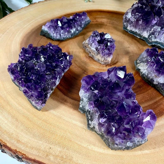 Raw Amethyst Crystal Clusters - Deep Purple Amethyst - Genuine Rough Uruguayan Geode Stones Crystal Shop