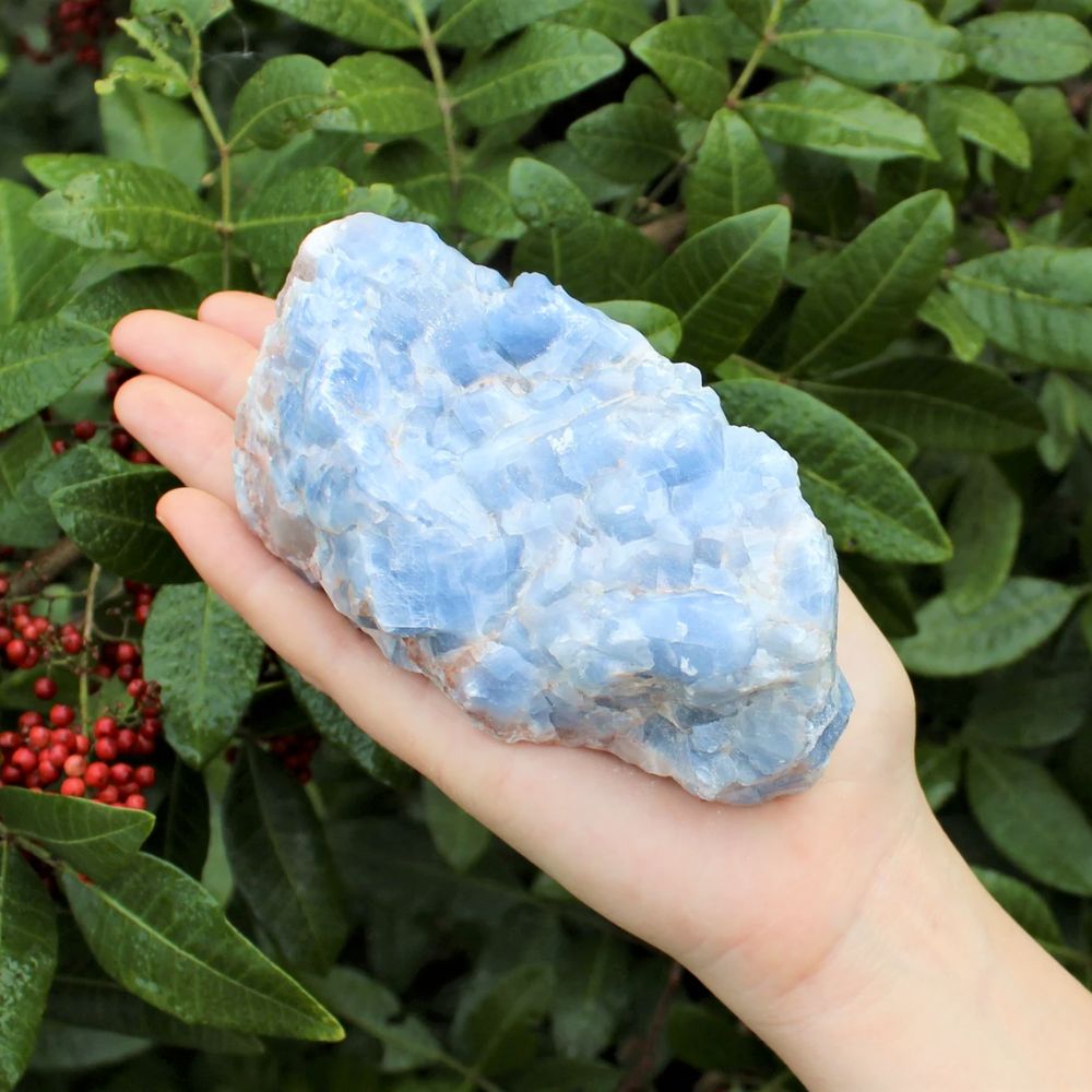 Raw Blue Calcite Chunks Stones Crystal Shop