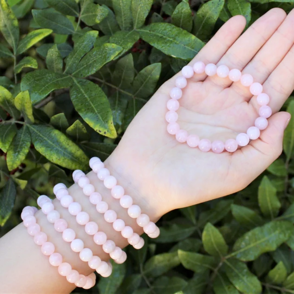 Rose Quartz Bead Bracelet: 8 mm Round Crystals Stones Crystal Shop