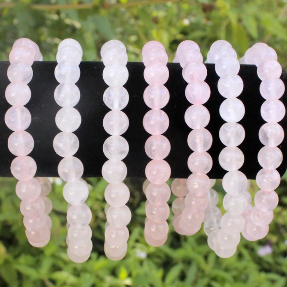 Rose Quartz Bead Bracelet: 8 mm Round Crystals Stones Crystal Shop