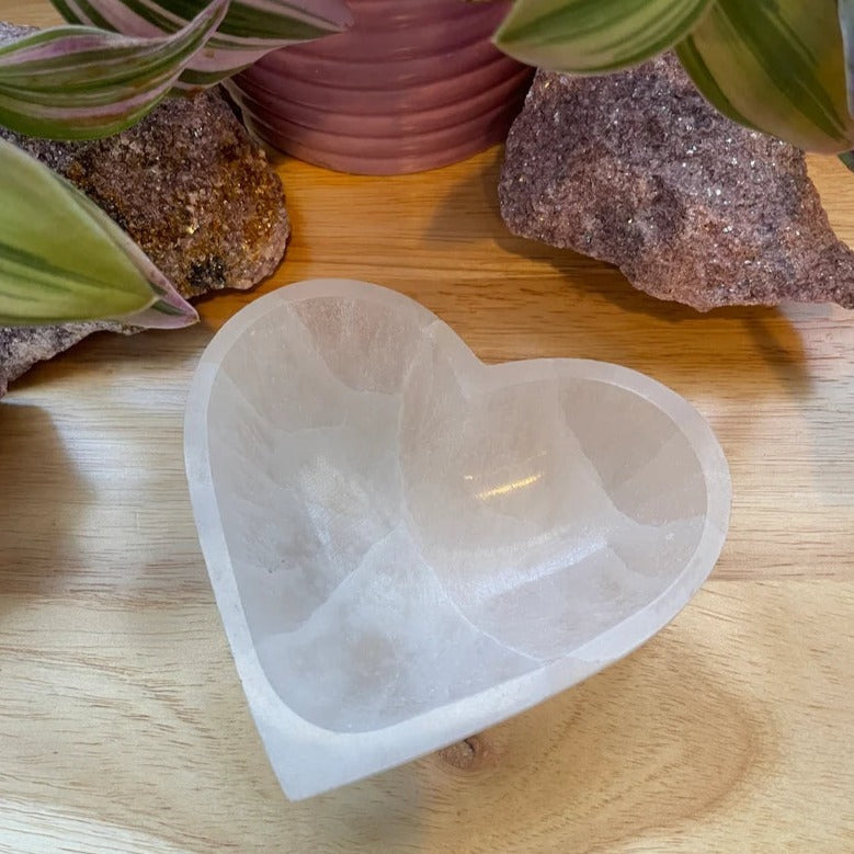 Selenite Heart Bowl Stones Crystal Shop