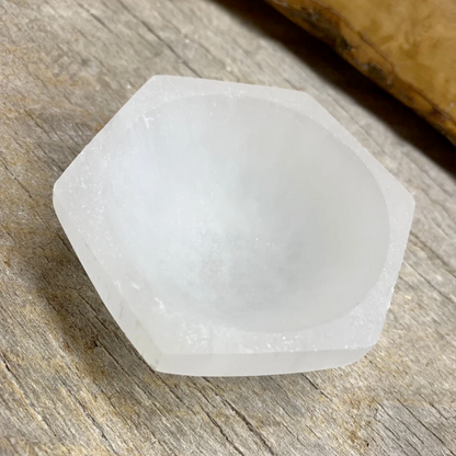 Selenite Hexigon Bowl Stones Crystal Shop
