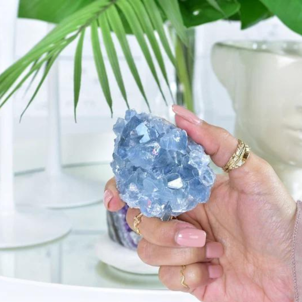 Small Blue celestite clusters Stones Crystal Shop