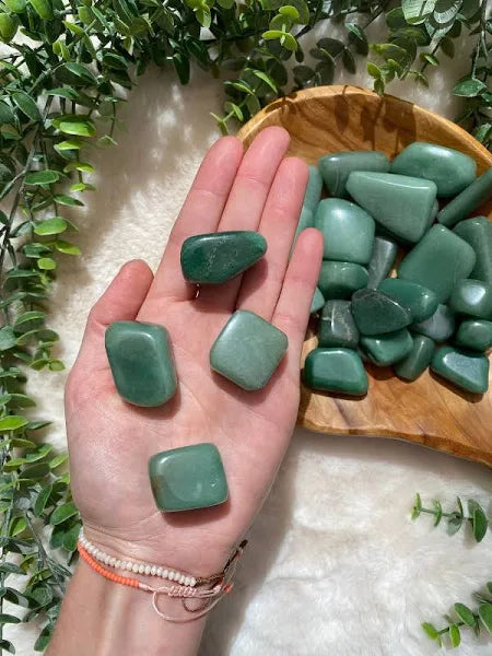 Green Aventurine, Tumbled Stone - Prosperity, Courage, Leadership & Luck! - 1.5"